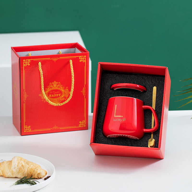 Creative Ceramic Cup High Color Value Water Cup Mug Gift Box Practical Small Gifts For Suit Opening Activities