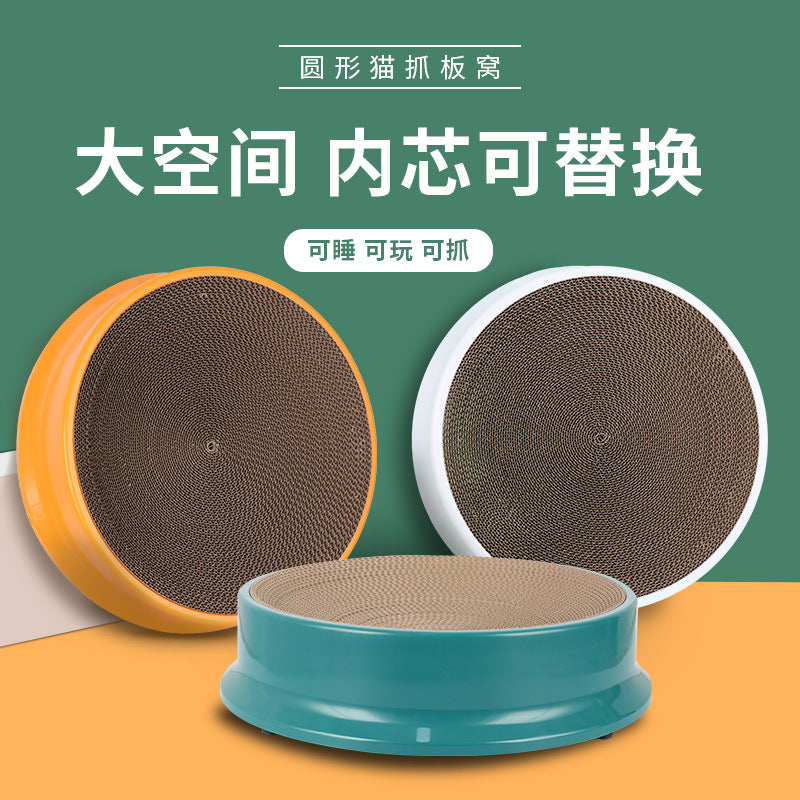 Manufacturer In Stock New Corrugated Paper Replaceable Round Cat Scratch Board Cat Toy Supplies Bowl-shaped Cat Scratch Pot