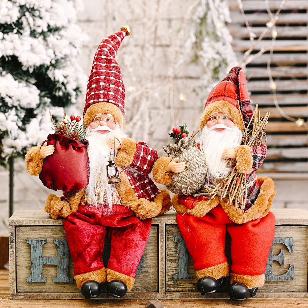 Haobei Christmas Decorations Standing Santa Claus Doll Ornaments New Santa Claus Ornaments Doll Ornaments