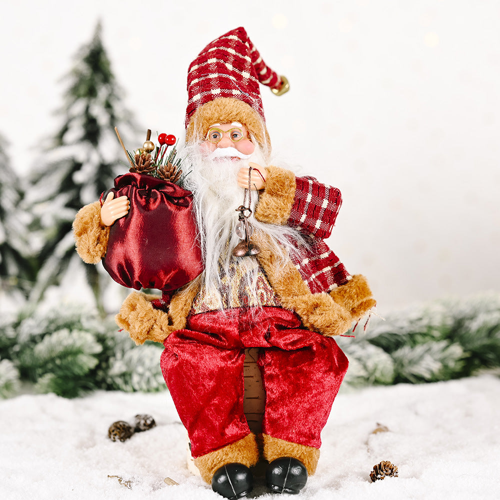 Haobei Christmas Decorations Standing Santa Claus Doll Ornaments New Santa Claus Ornaments Doll Ornaments