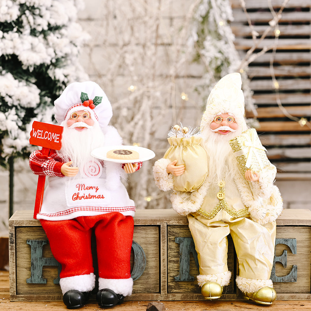 Haobei Christmas Decorations Standing Santa Claus Doll Ornaments New Santa Claus Ornaments Doll Ornaments