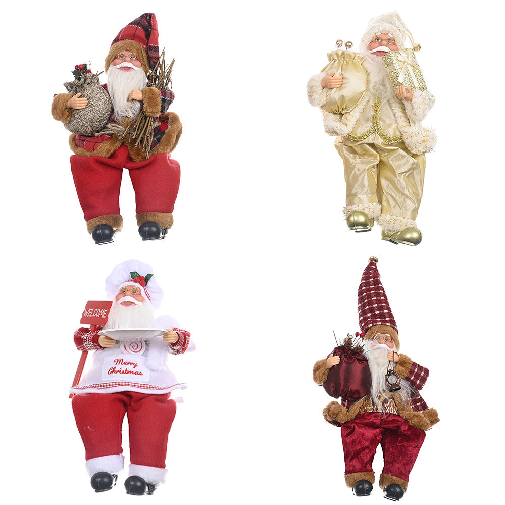 Haobei Christmas Decorations Standing Santa Claus Doll Ornaments New Santa Claus Ornaments Doll Ornaments