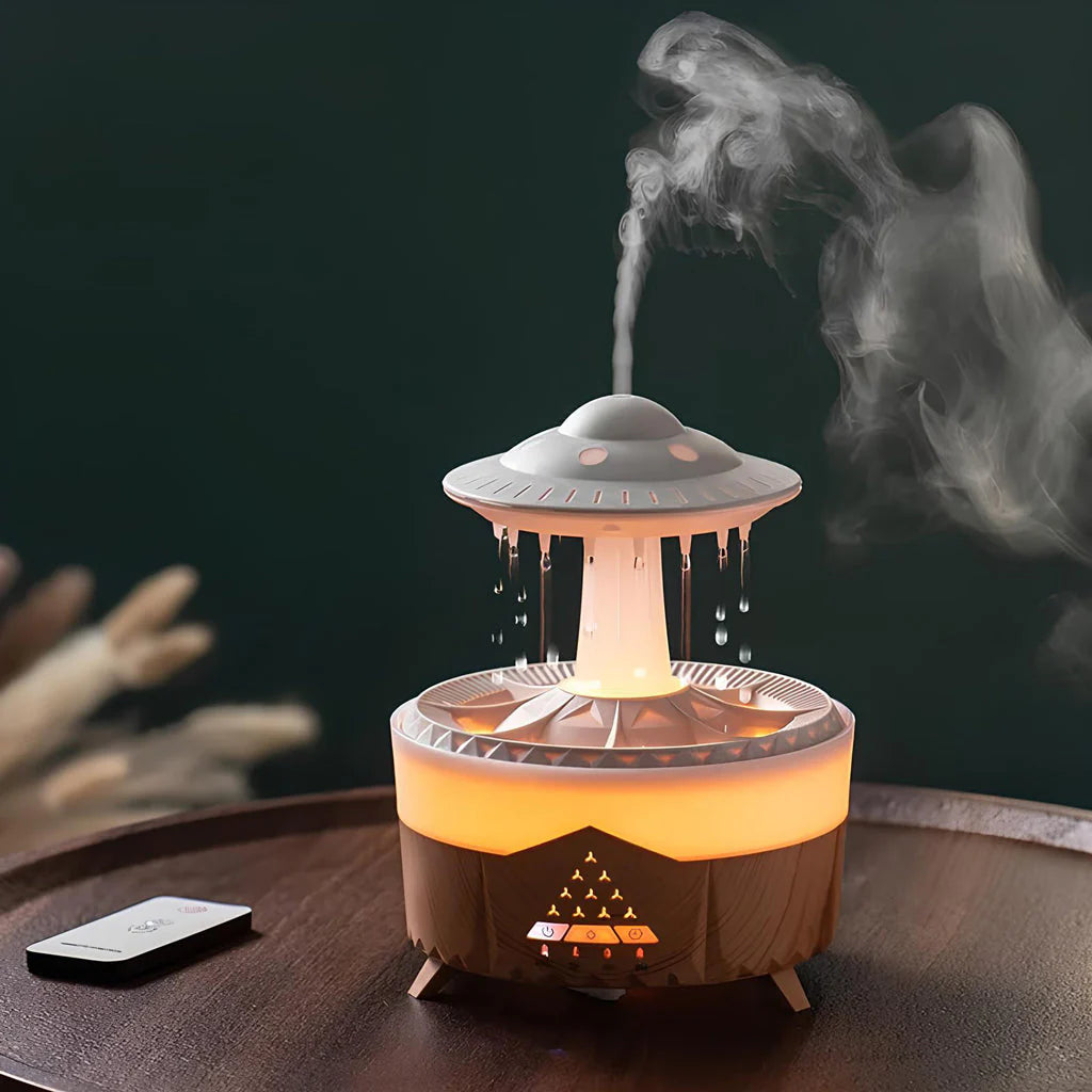 New Raindrop Fragrant Machine Essential Oil Diffuser Home Desktop Rotating Water Drop Humidifier Colorful Raindrop Aromatherapy Machine