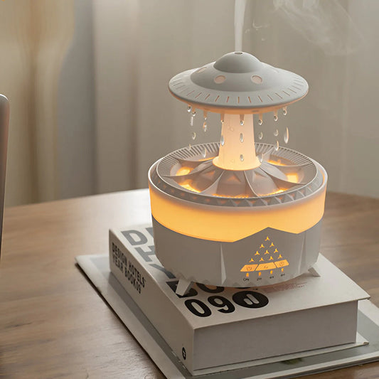 New Raindrop Fragrant Machine Essential Oil Diffuser Home Desktop Rotating Water Drop Humidifier Colorful Raindrop Aromatherapy Machine