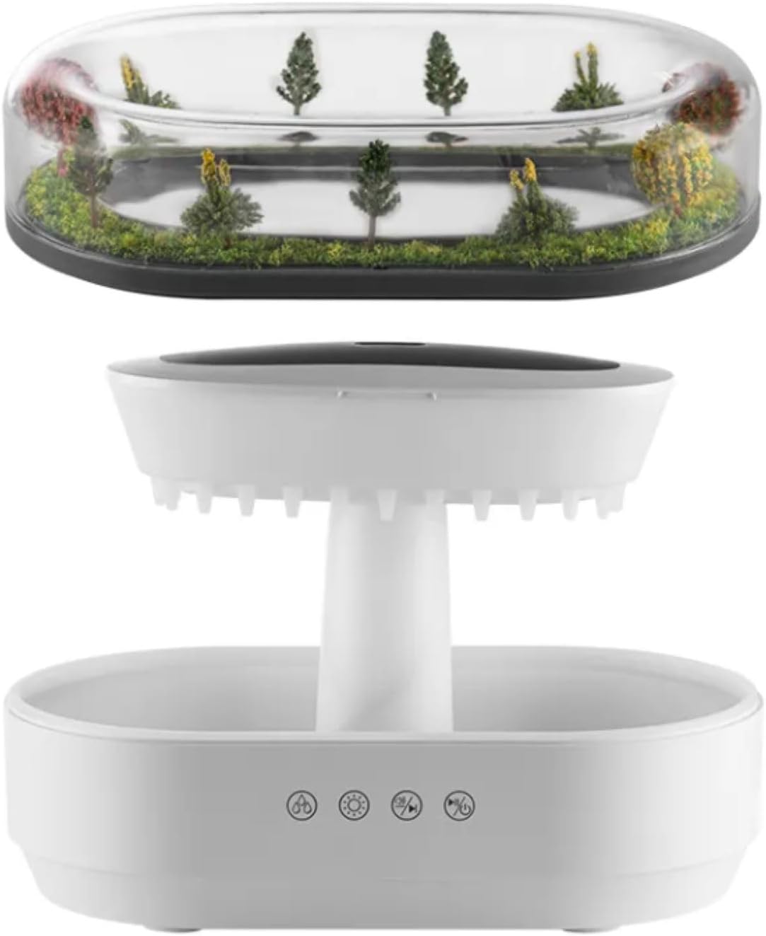 Cross-border Micro-landscape White Noise Humidification Aromatherapy Machine Ultrasonic Lights Raindrops Bedroom Essential Oil Fragrance Humidifier
