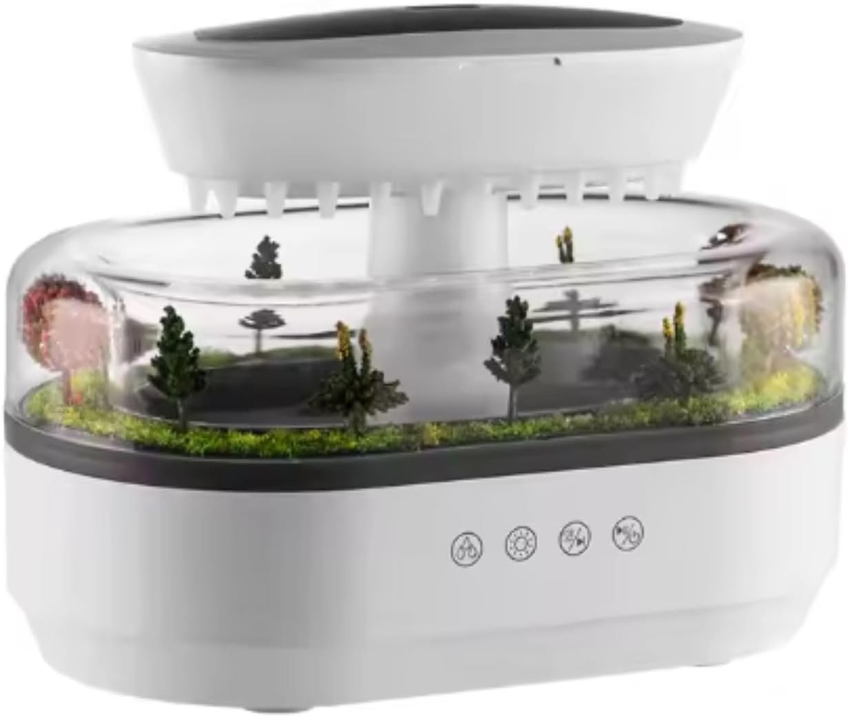 Cross-border Micro-landscape White Noise Humidification Aromatherapy Machine Ultrasonic Lights Raindrops Bedroom Essential Oil Fragrance Humidifier