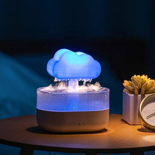 New Product Raindrop Aroma Diffuser USB Colorful Mushroom Cloud Simulation Rain Home Desktop Ultrasonic Atomization Humidifier