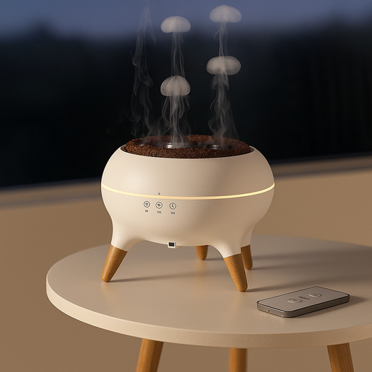 Cross-border New Timing Remote Control Humidifier Household Ultrasonic Porous Atomization Heavy Mist Jellyfish Aromatherapy Machine
