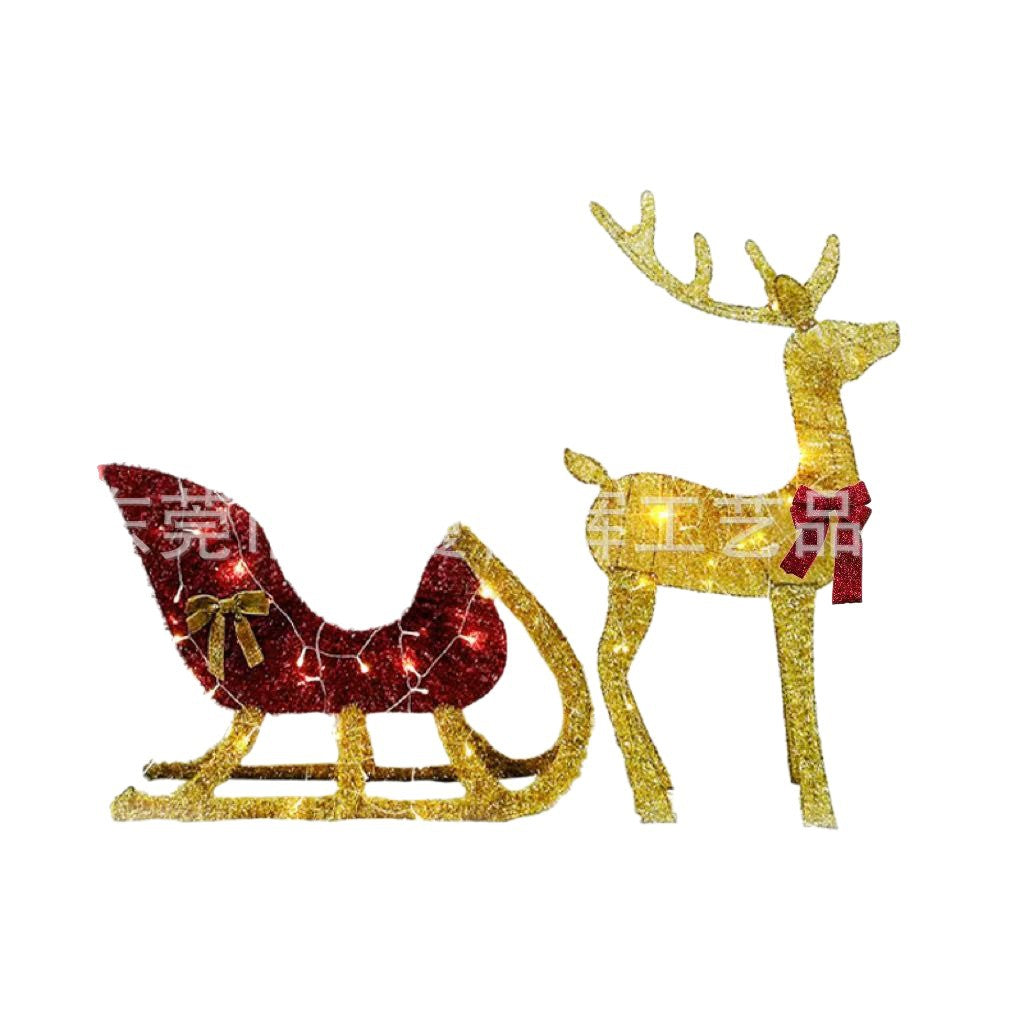 Christmas Decorations Wrought Iron Glowing Christmas Deer Ornaments Hotel Festive Atmosphere Dress Up Christmas Elk Suit