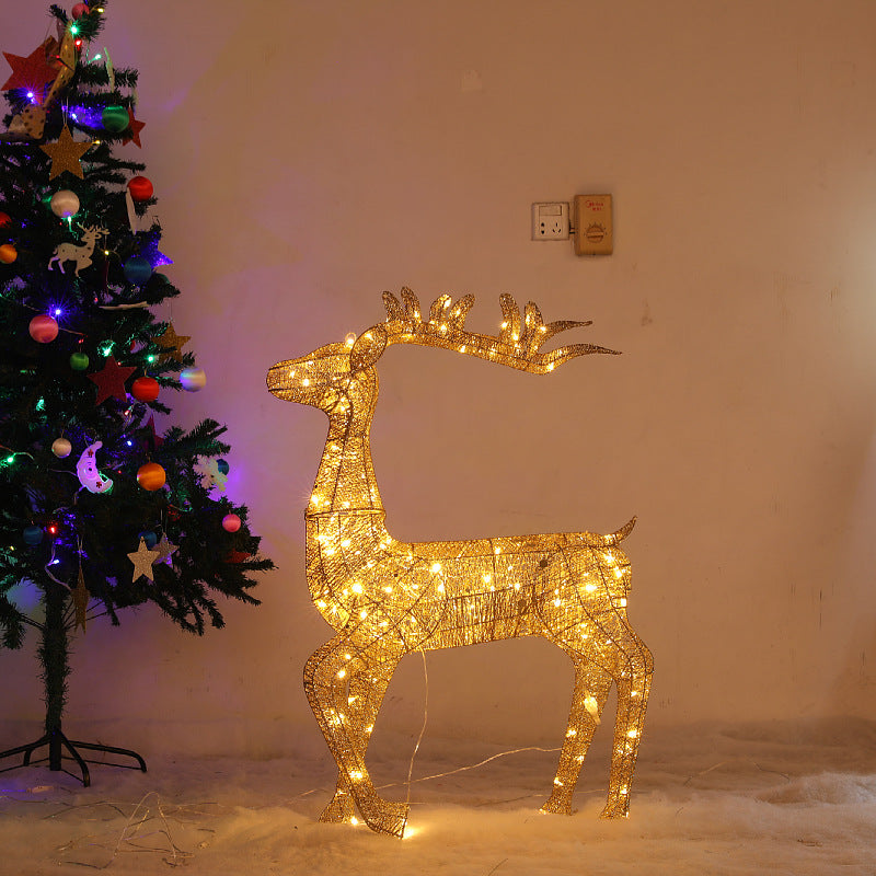 Ornaments Glowing Iron Christmas Elk Christmas Scene Decorations Shopping Mall Hotel Christmas Iron Deer