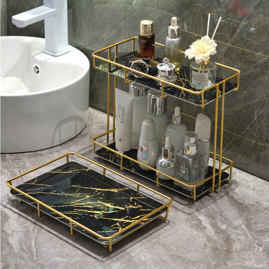 Toilet Bathroom Cosmetics Storage Rack Desktop Washing Table Skin Care Storage Rack Iron Rust-proof Toilet