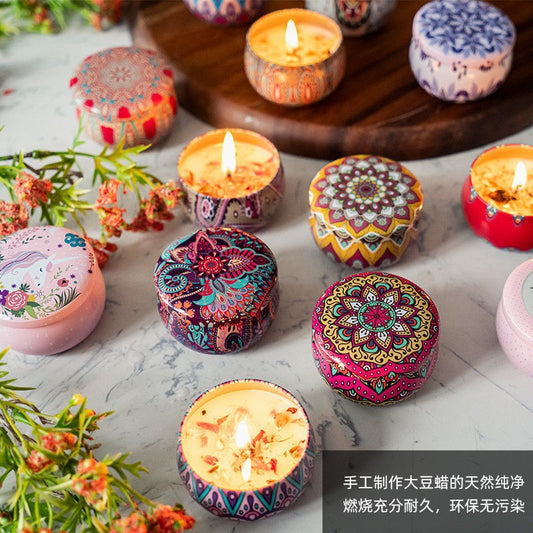 Dried Flower Aromatherapy Candle Household Soybean Wax Tinker Pot Odor Removal Smokeless Aroma Candle Birthday Gift Accompanying Gift