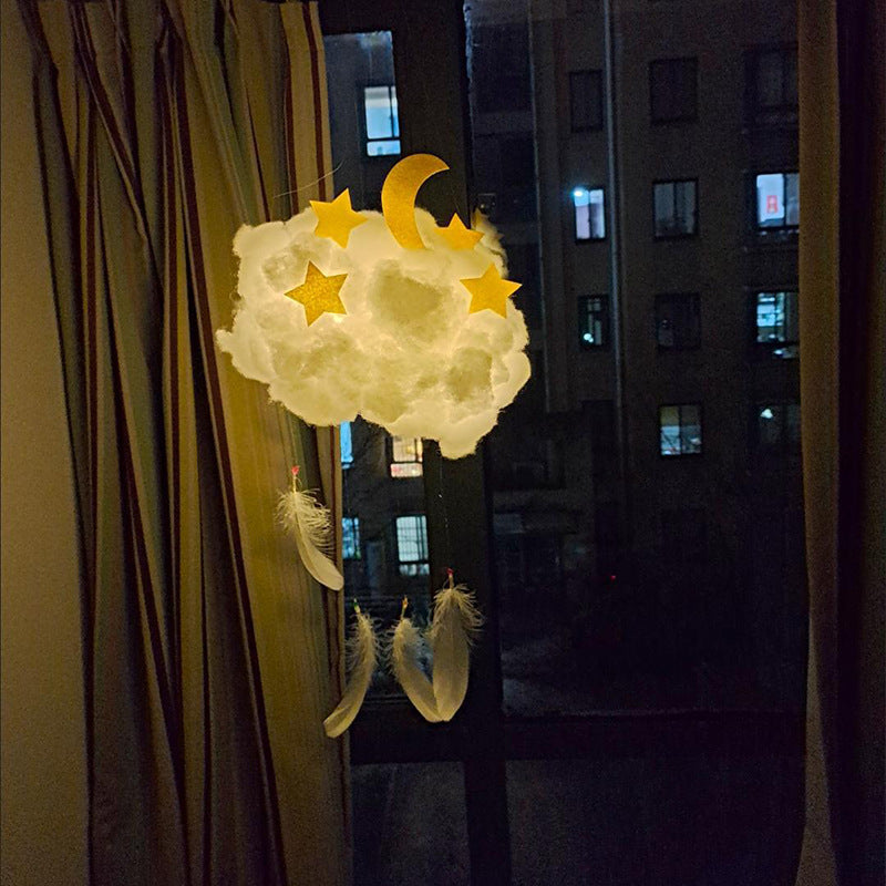 Ins Cloud Lamp Diy Material Bag Handmade Cotton Lamp Internet Celebrity Room Decoration Lamp Girl's Heart Dormitory Hanging Decoration