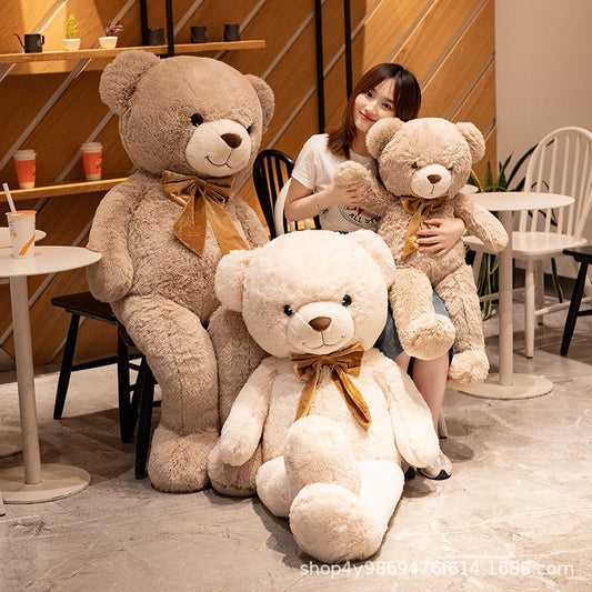 Milan Plush Bear Teddy Bear Expression Doll Large Super Cute Ribbon Bear Children's Gift