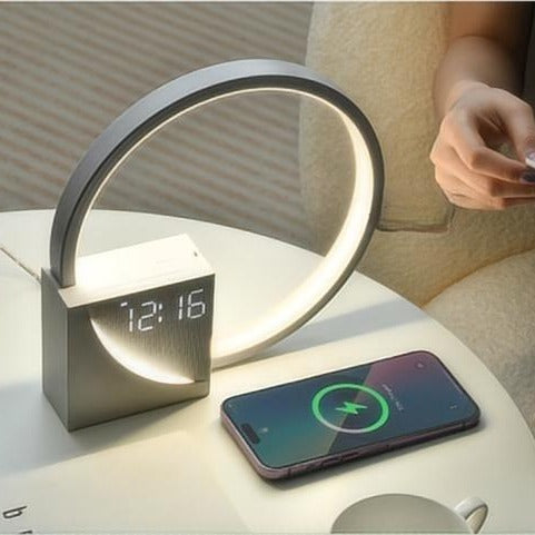 Hot Wireless Charging Alarm Clock White Noise 10W Charger Touch Bedside Light Wake-up Light Reading Eye Protection Night Light
