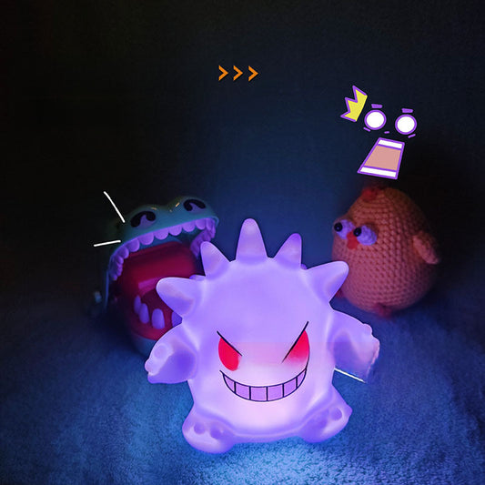 Cross-border Hot Geng Ghost Night Light Birthday Gift Bedside Decoration Bao Ke Meng Pikachu Luminous Geng Ghost Doll