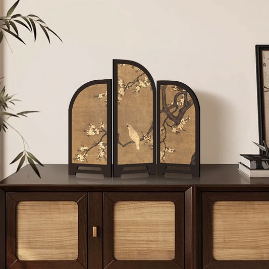 New Chinese Magpie Branch Screen Desktop Ornaments Antique Decorative Painting Living Room Dining Room Vintage Painting Bucket Decorations