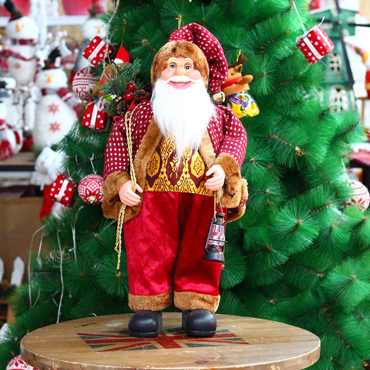 24 Inch 60cm High Standing Santa Claus Christmas Decorations Home Shop Super Window Decoration Ornaments