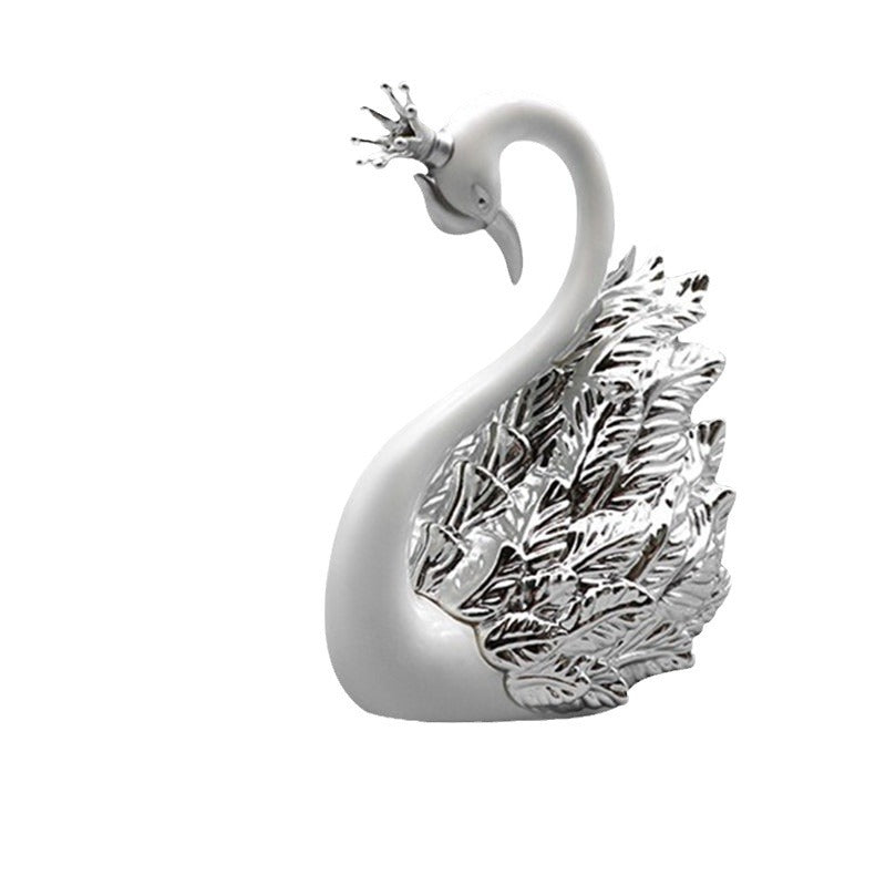 Internet Celebrity Style Crown Swan Cake Decoration Ornament Dessert Table Wedding Birthday Celebration Arrangement Photo Prop
