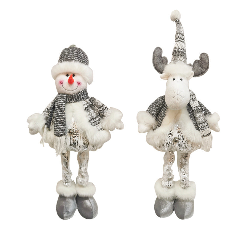 Ready Stock Christmas Decorations Christmas Gift Ornaments Christmas Retractable Dolls Snowman Deer Ornaments Wholesale