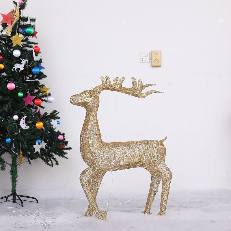Ornaments Glowing Iron Christmas Elk Christmas Scene Decorations Shopping Mall Hotel Christmas Iron Deer