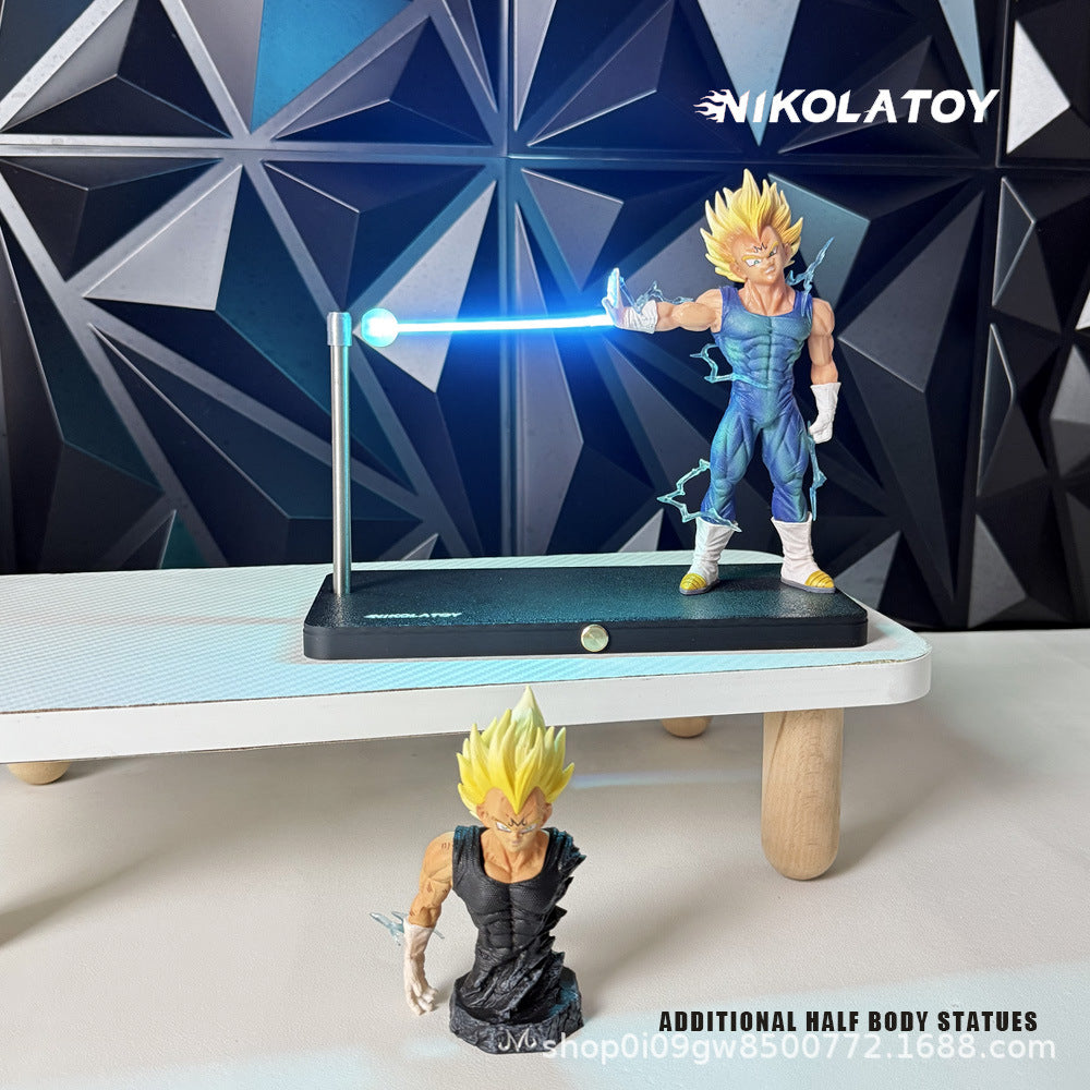 Nikolatoy Dragon Ball Z Magnetic Night Light Vegeta Saiyan Anime Peripheral Figure Desktop Decoration