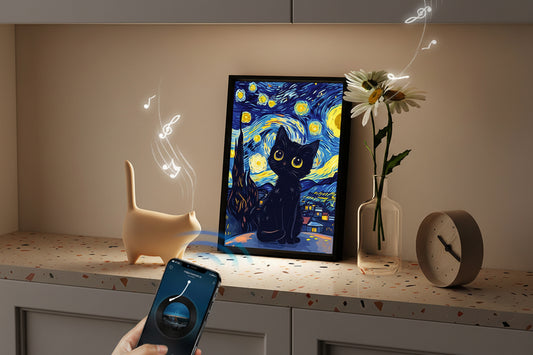 Cat Lighting Painting Bluetooth Audio Creative Birthday Gift Girl Sends Girlfriend Boyfriend Niche Practical Ritual Sense