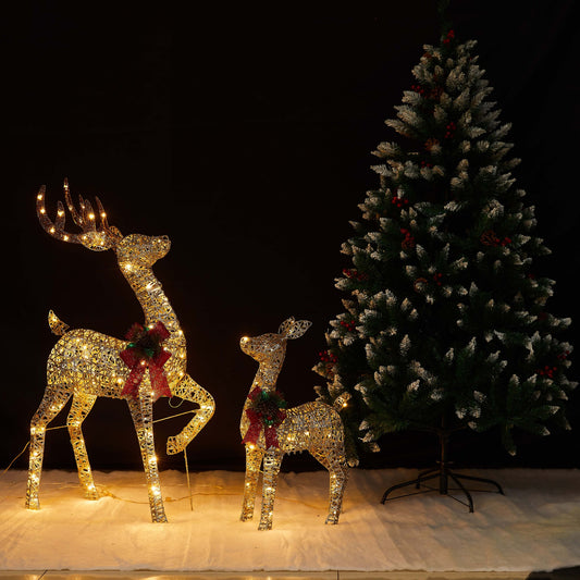 Christmas Light-emitting Deer Shopping Mall Window Scene Layout Decoration Mother Deer Ornaments Set Props Wholesale