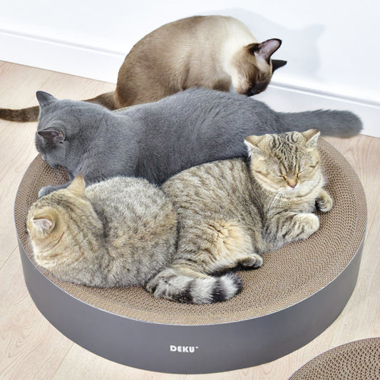 Deku Round Corrugated Paper Cat Scratching Board Simple Disc Bowl Cat Claw Board Round Pie Bowl Cat Nest Mint Delivery