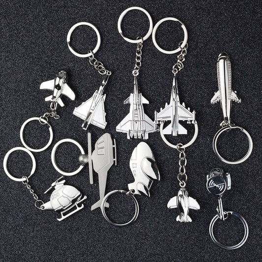 Creative Aircraft Model Key Chain Pendant Imitation J-20 Aircraft Model Key Chain Metal Aircraft Lettering Small Gift