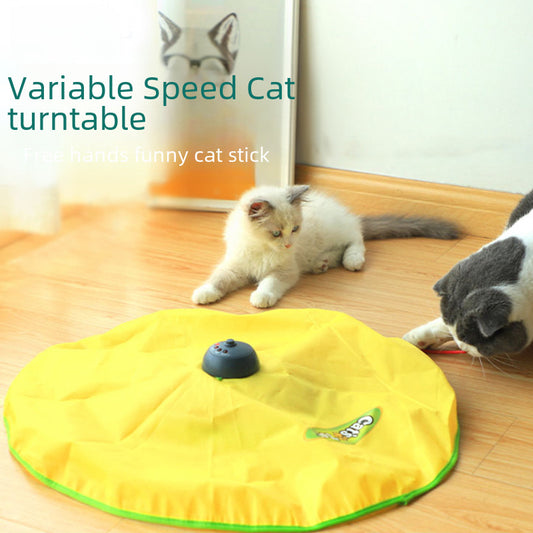 Cross-border Electric Cat Toy Four-speed Speed Cat Turntable Automatic Rotating Cat Supplies Free Hands Pet Toys