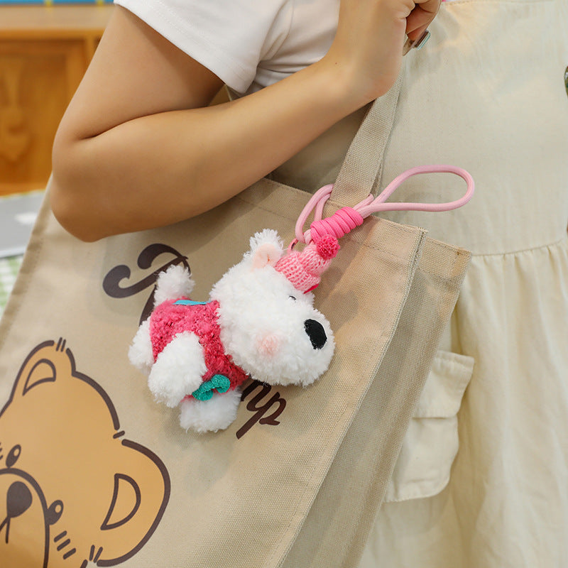 West Highland Dog Hanging Cloth Puppy Keychain Scribbled Dog Plush Pendant Blind Box Plush Toy Doll