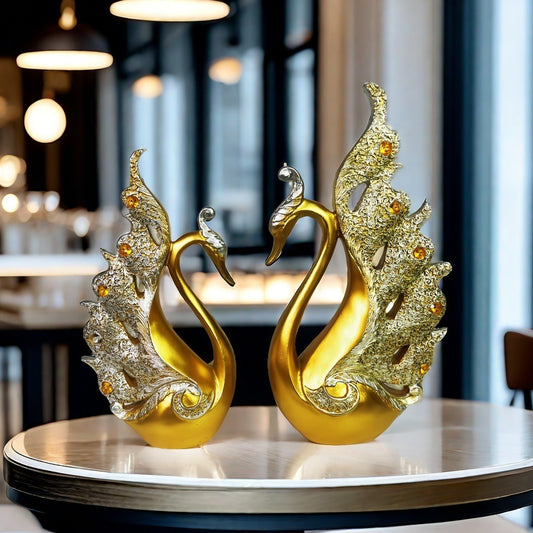 European-style Modern Light Luxury High-end TV Cabinet Swan Ornaments Wine Cabinet Decorations Living Room Desktop Entrance Wedding Gifts