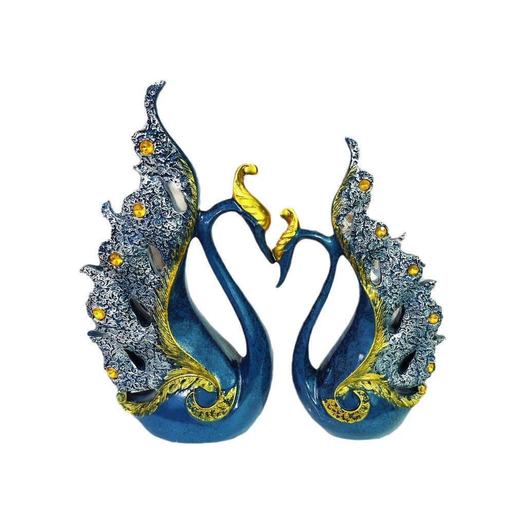 European-style Modern Light Luxury High-end TV Cabinet Swan Ornaments Wine Cabinet Decorations Living Room Desktop Entrance Wedding Gifts