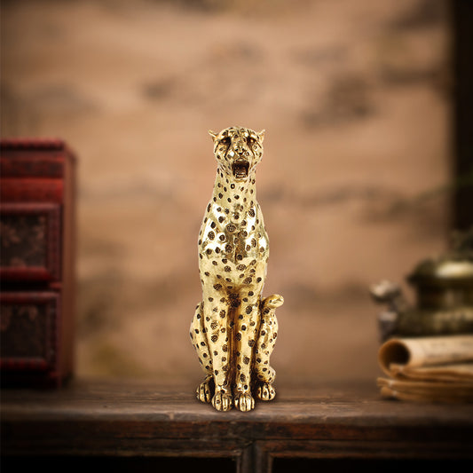 New Light Luxury Resin Leopard Animal Simulation Statue Resin Crafts Home Living Room Landscape TV Cabinet Decoration