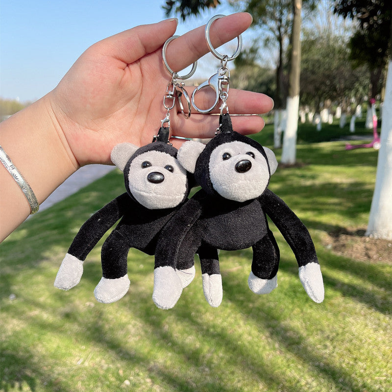 Cartoon Simulation Chimpanzee Keychain Pendant Plush Doll Monkey Student Schoolbag Hanging Couple Birthday Gift