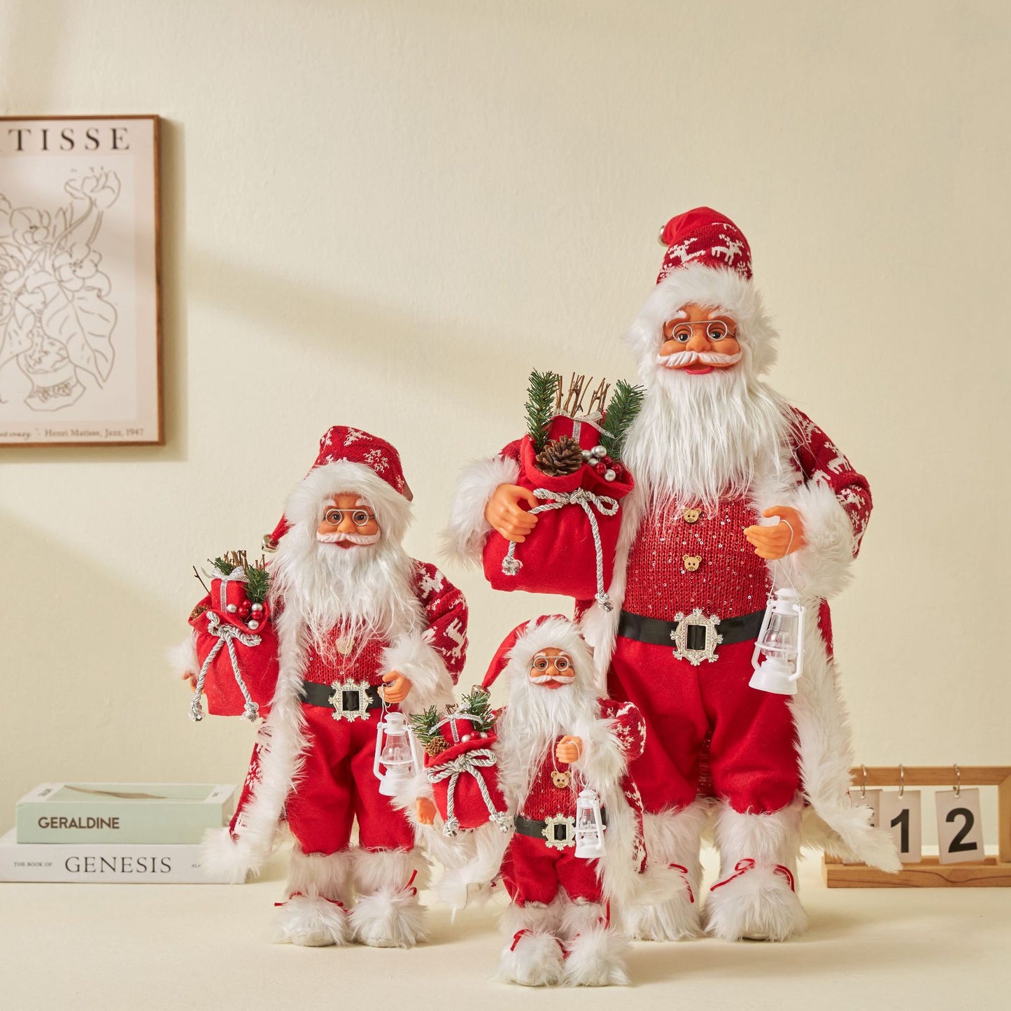 Xintean Santa Claus New 30/45/60cm Christmas Doll Ornaments Standing Doll Christmas Decorations