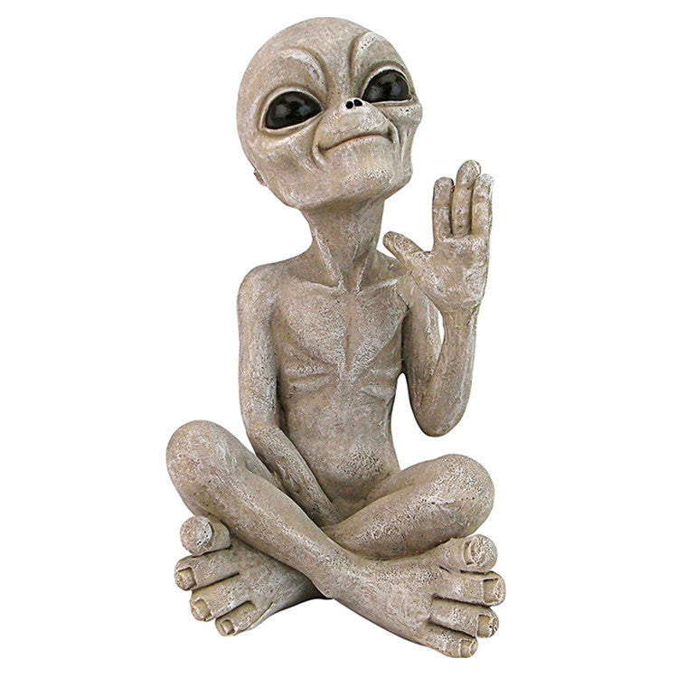 RESIN Statue Resin Alien UFO Outdoor Gnome Garden Statue Decoration