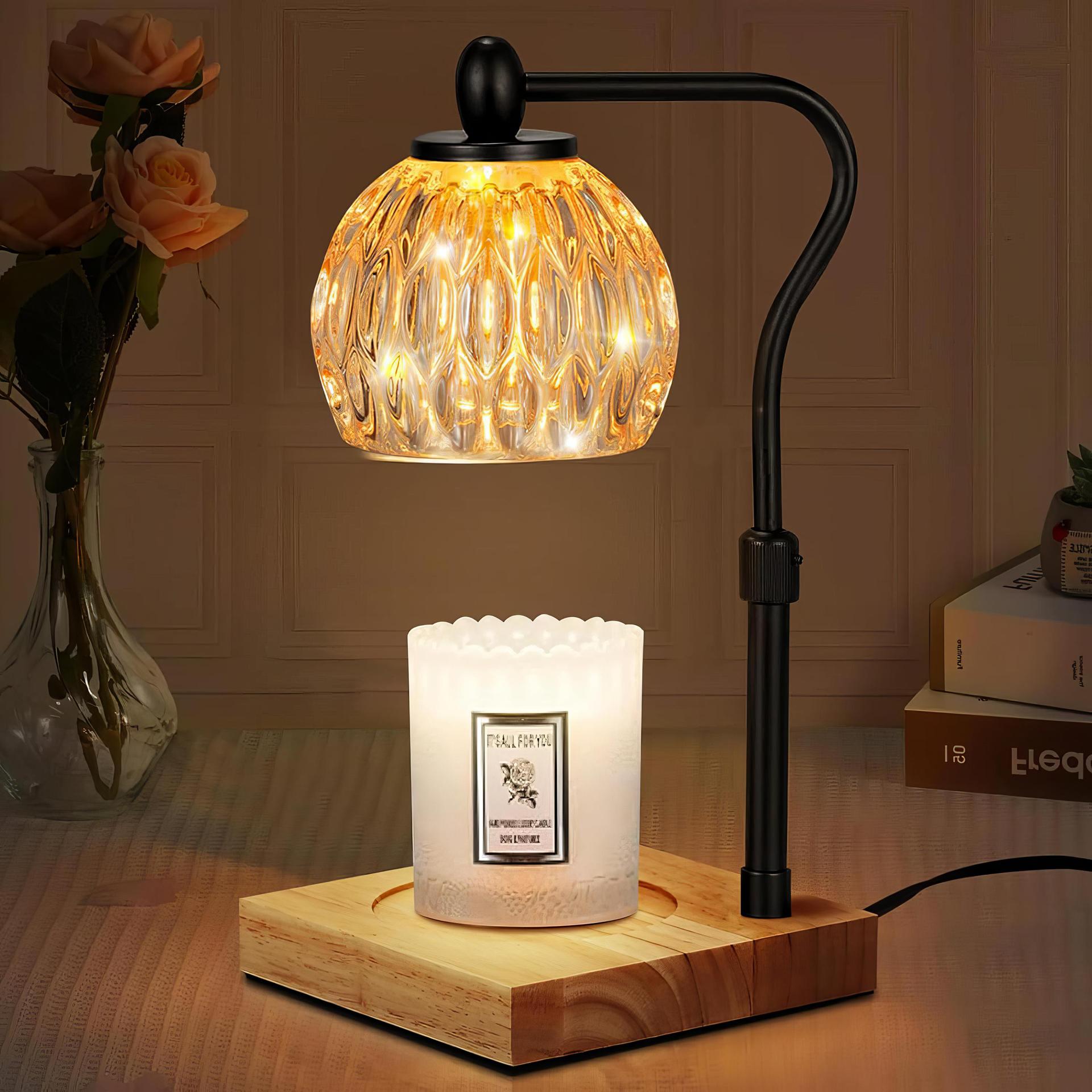New Glass Melted Wax Lamp Timed Adjustable Aromatherapy Candle Table Lamp Manufacturer Practical Gifts European And American Cross-Border Wholesale