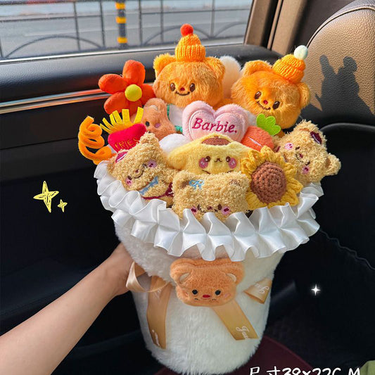 Spring Festival New Year Gift Internet Red Butter Bear Doll Doll Flower Bouquet Birthday Gift For Girls