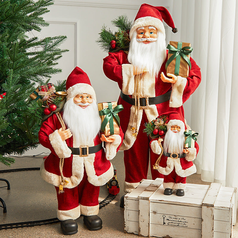 Santa Claus Doll Ornaments Christmas Scene Layout Welcome Hotel Window Desktop Decoration Toys Wholesale