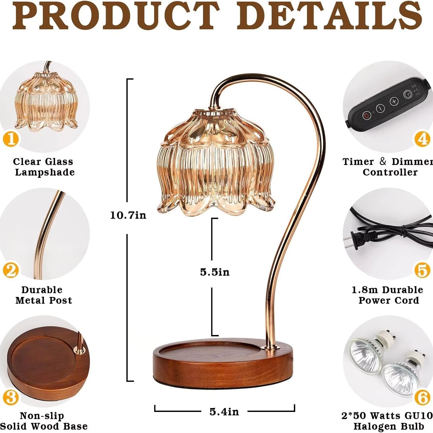 Marble Melting Candle Lamp Ins Incense Expanding Gift Table Lamp Smoke-free Temperature Adjusting American Retro Night Light Aromatherapy Melting Wax Lamp