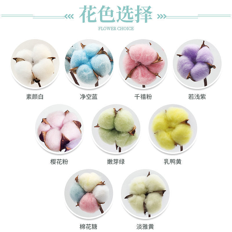 Cotton Dried Flower Christmas Cotton Single Color Cotton Flower Arrangement Props Diy Simulation Cotton Christmas Accessories Eternal Flower