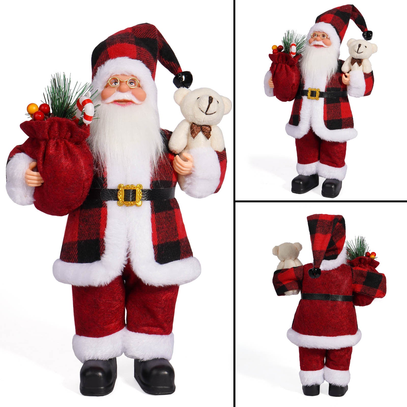 Cross Border Christmas 12 Inch Santa Claus Doll Standing Posture Santa Claus Doll Window Decoration Gift