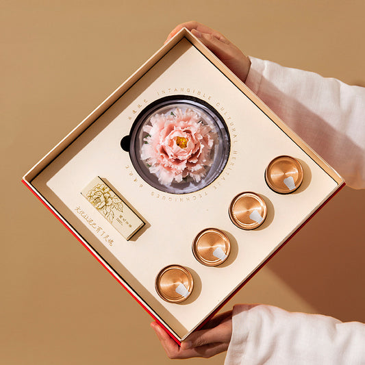 Ceramic Aromatherapy Tea Porcelain Flower 2025 Event Spring Festival Accompanying Gift Business Gift Suit Gift Box Crafts