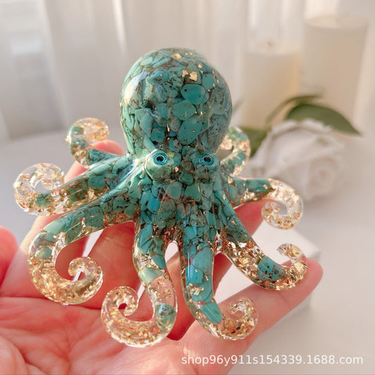 Cross-border Hot Cure Crystal Gravel Gum Drop Marine Octopus Octopus Table Gift Squid Crafts Ornaments