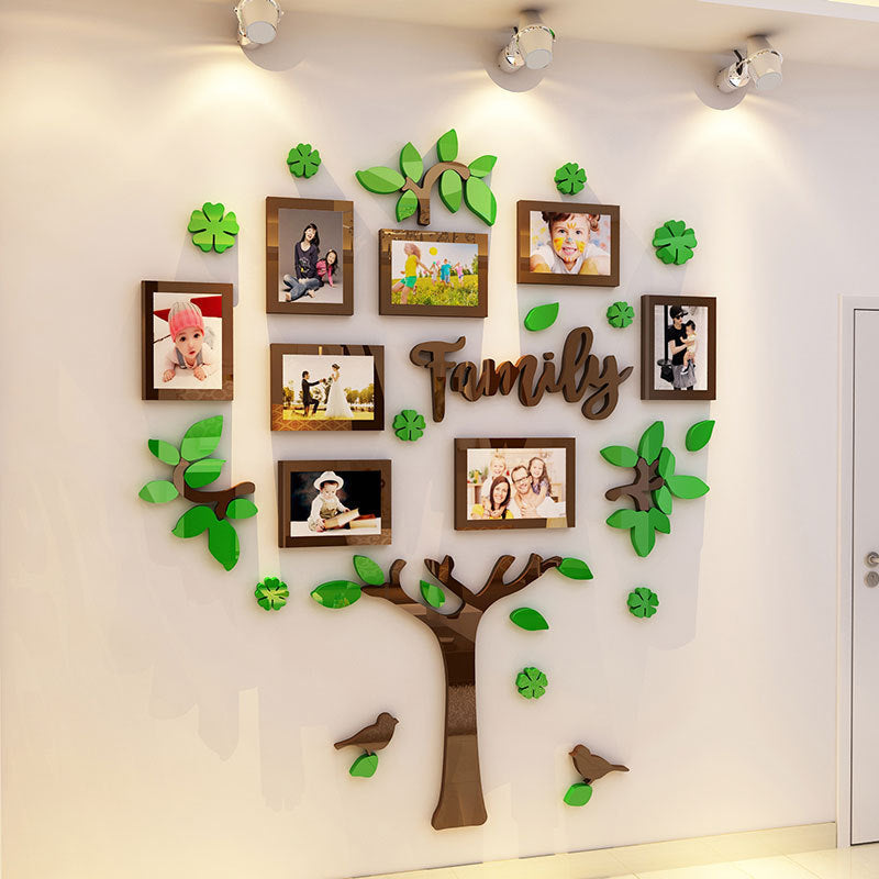Family Growth Tree Photo Wall Decoration Children's Room Bedroom Layout Creative Personality 3D Wall Sticker