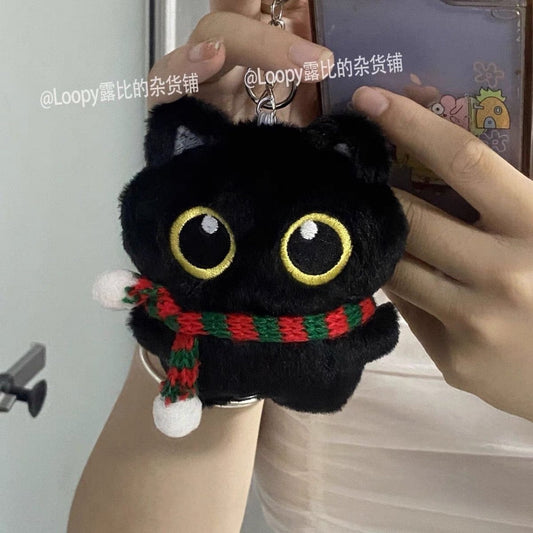 New Black Cat Doll Plush Doll Pendant Cute Cat Baby Bag Pendant Couple Gift Ins Student Gift
