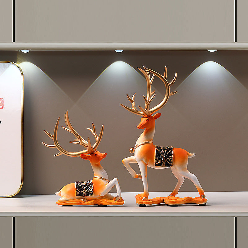 Simple Deer Quicksand Painting Ornaments Home Living Room Wine Cabinet Decoration Entrance Tv Cabinet New House Moving Gift