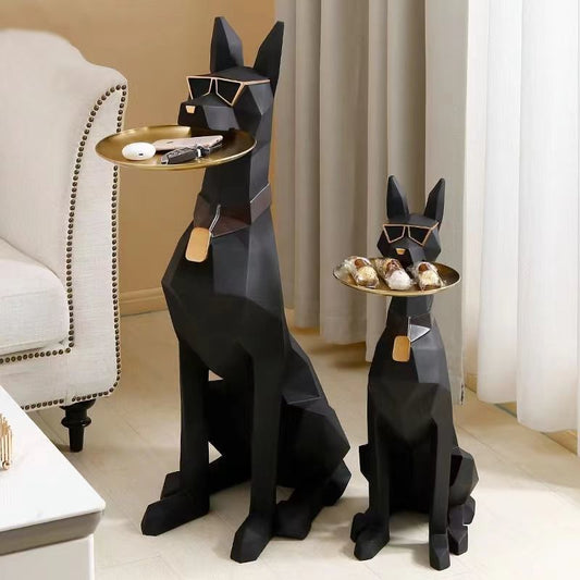 Large Floor Gentleman Dog Storage Lucky Decoration High-value Housewarming New Residence Living Room Entrance Home Decorations